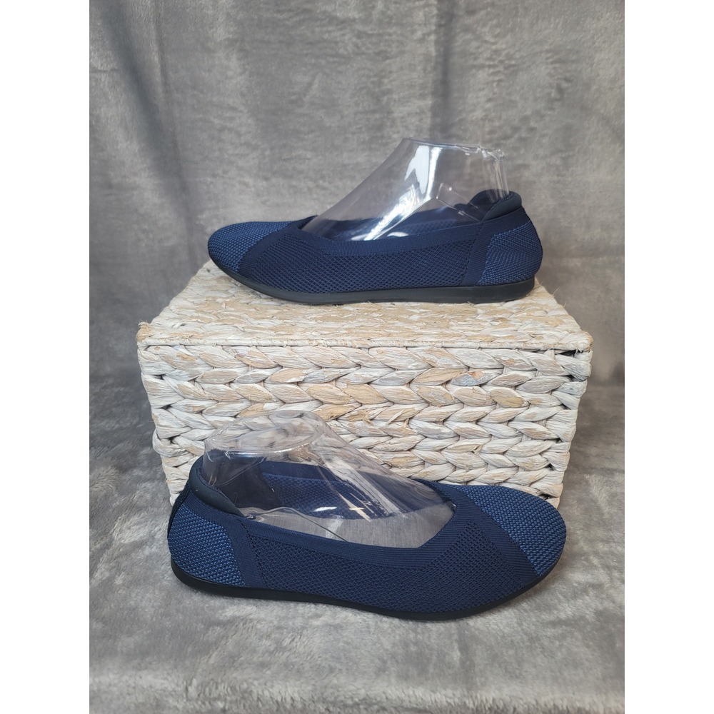 Clarks Cloudsteppers Navy Knit Ballet Flats Size 9 Minimalist Capsule Travel